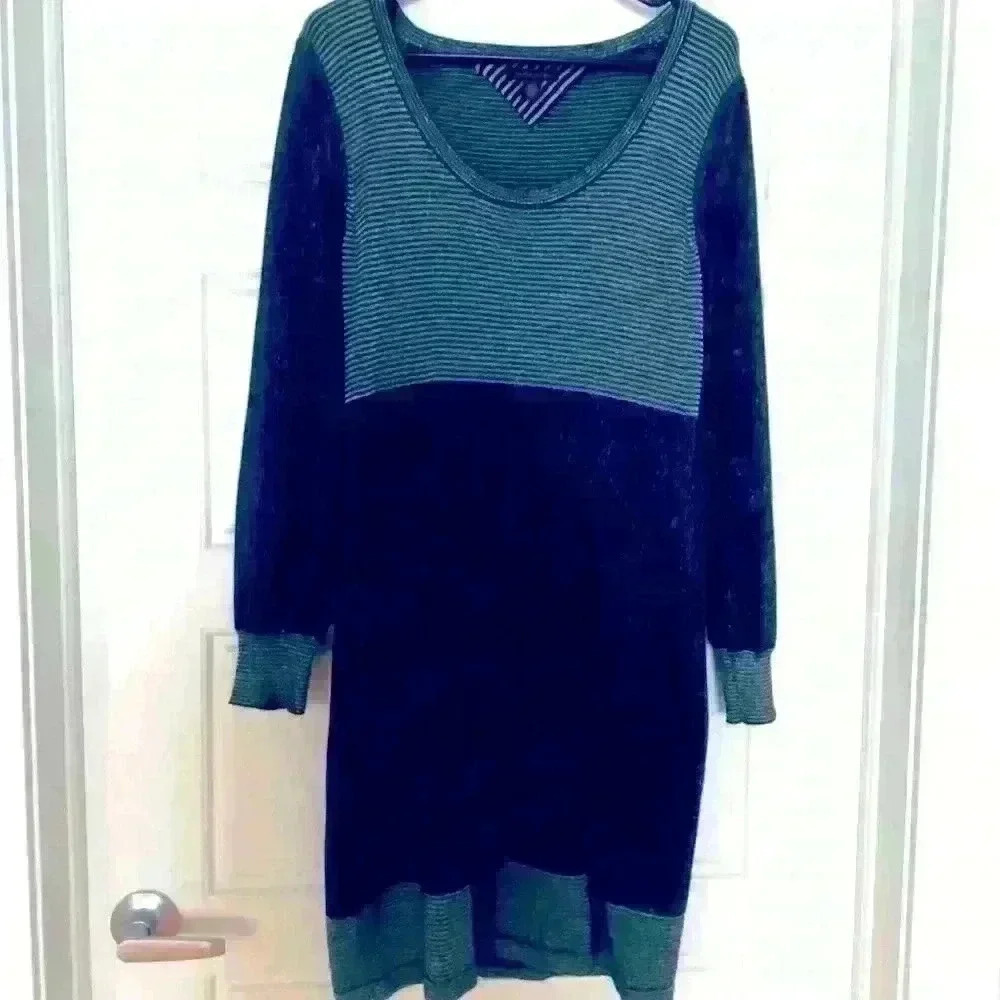 TOMMY HILFIGER KNIT CREPE GREY DRESS SIZE LARGE